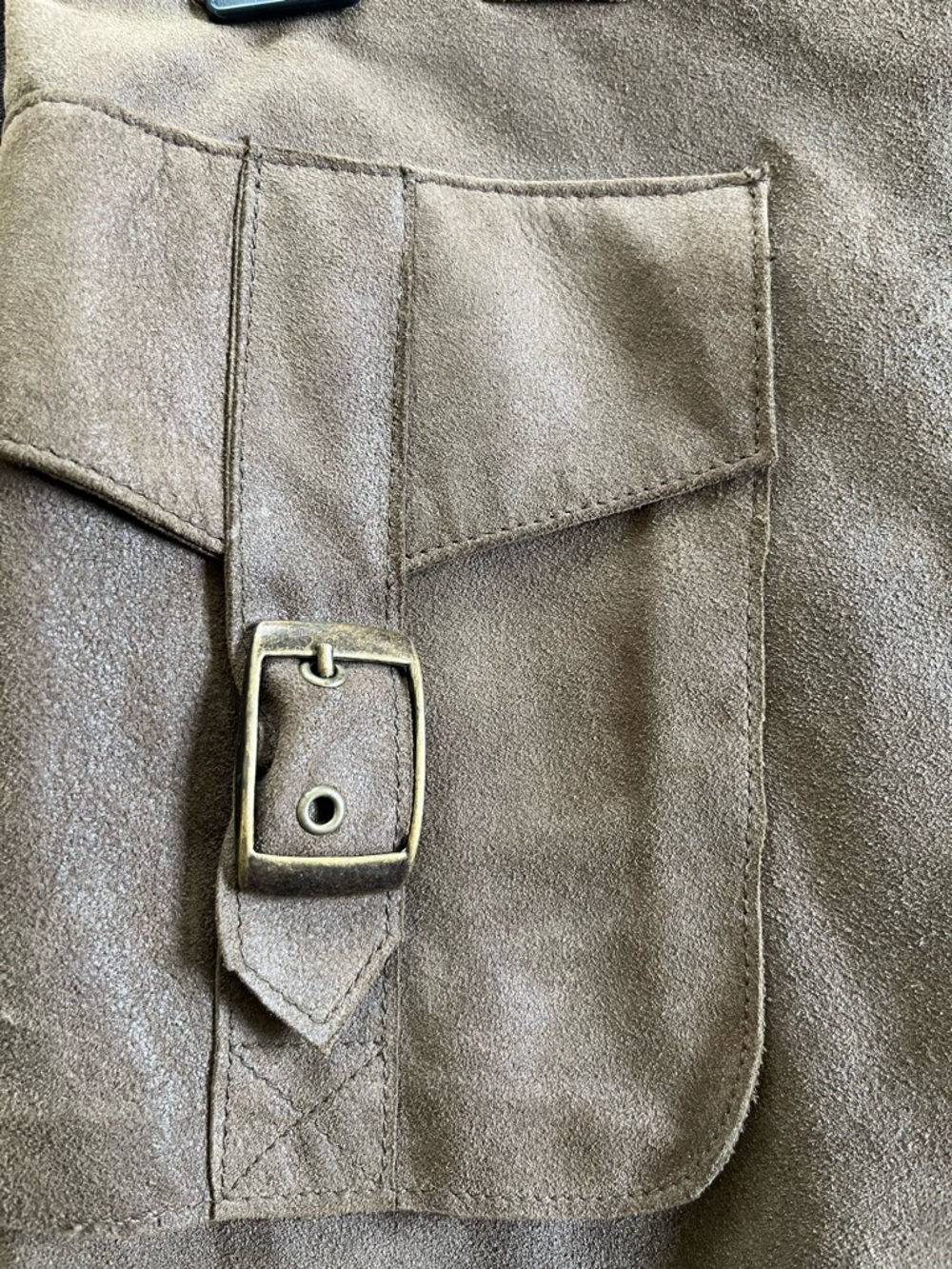 Alberto Makali Brown 100% Leather Asymmetrical Skirt Utilitarian Style Sz 6 - Picture 4 of 6